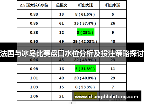 法国与冰岛比赛盘口水位分析及投注策略探讨